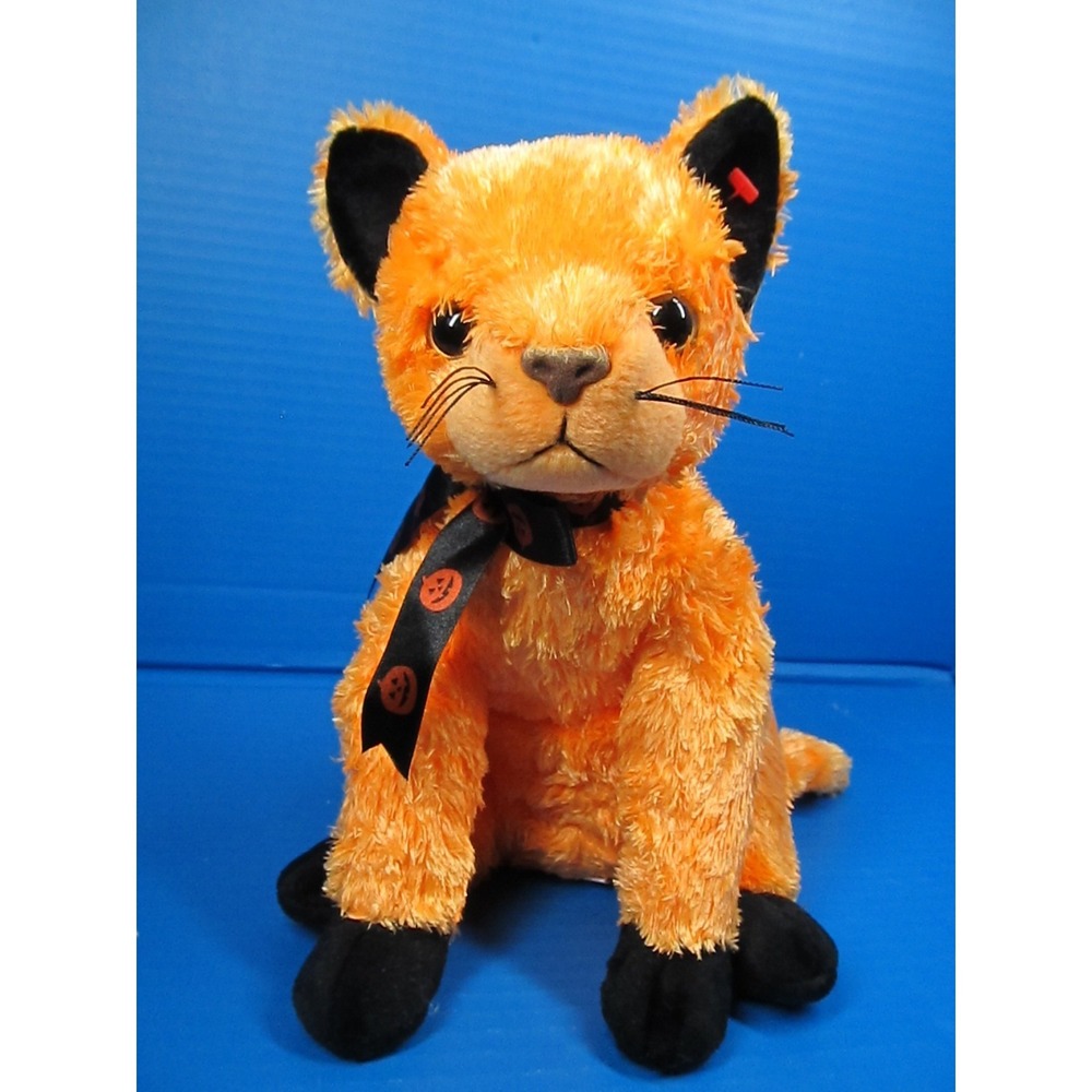 Ty Beanie Buddy "Scared-e" the Orange Halloween Cat RARE - No Hang Tag (12 inch)